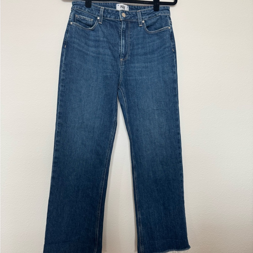 PAIGE Dark Blue Straight Leg Women's Jeans